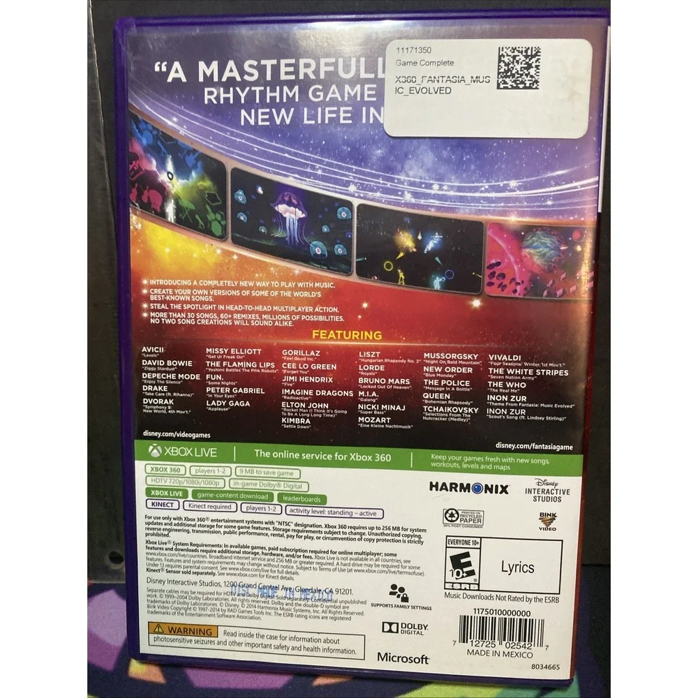 Fantasia: Music Evolved (Microsoft Xbox 360 Kinect, 2014)